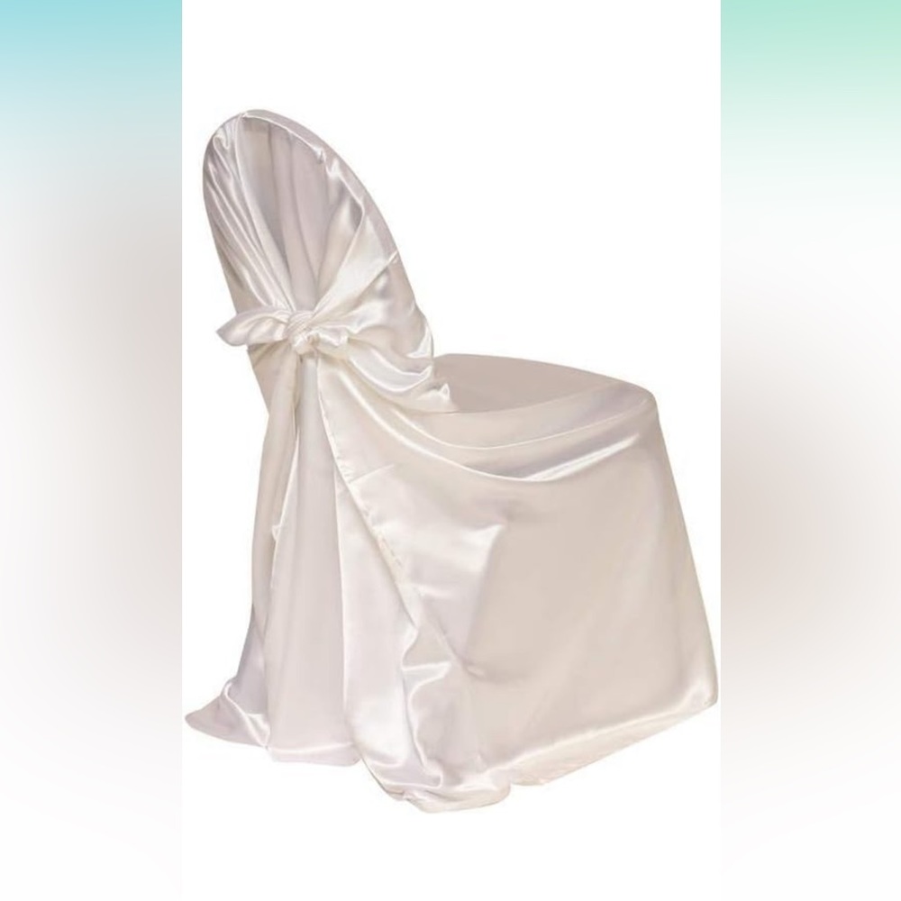 Universal chairs covers white color there are polyester i have 100 of them